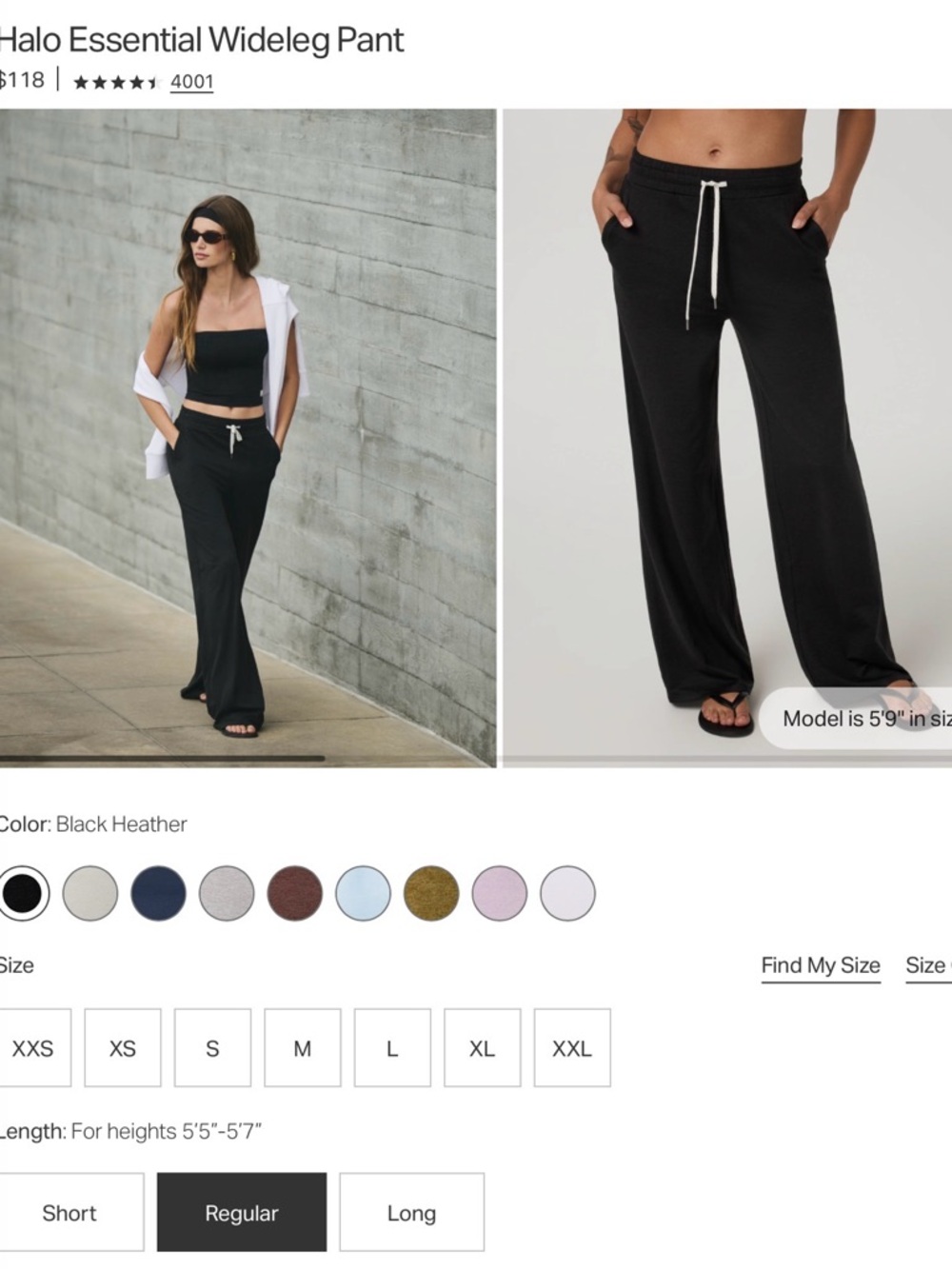 Halo Black Wide Leg Drawstring Pants